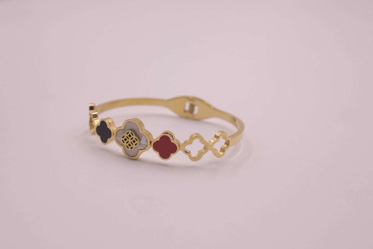 Enamel Clover Bangle