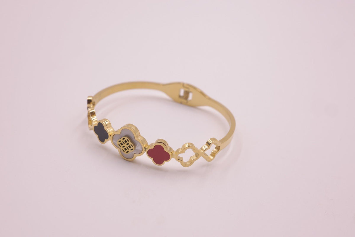 Enamel Clover Bangle