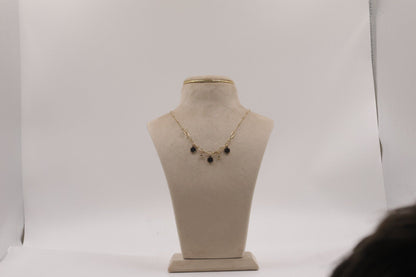Black Enamel Charm Necklace