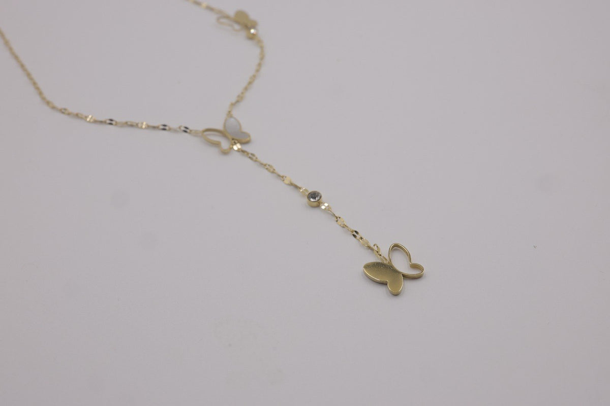 Butterfly Drop Lariat Necklace