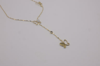 Butterfly Drop Lariat Necklace