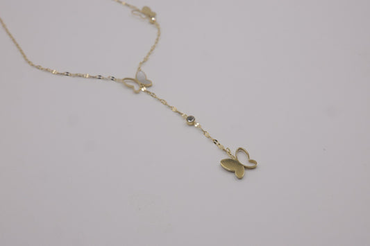 Butterfly Drop Lariat Necklace