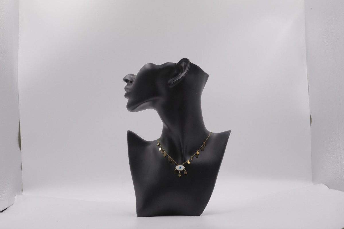 Evil Eye Gold Fringe Necklace