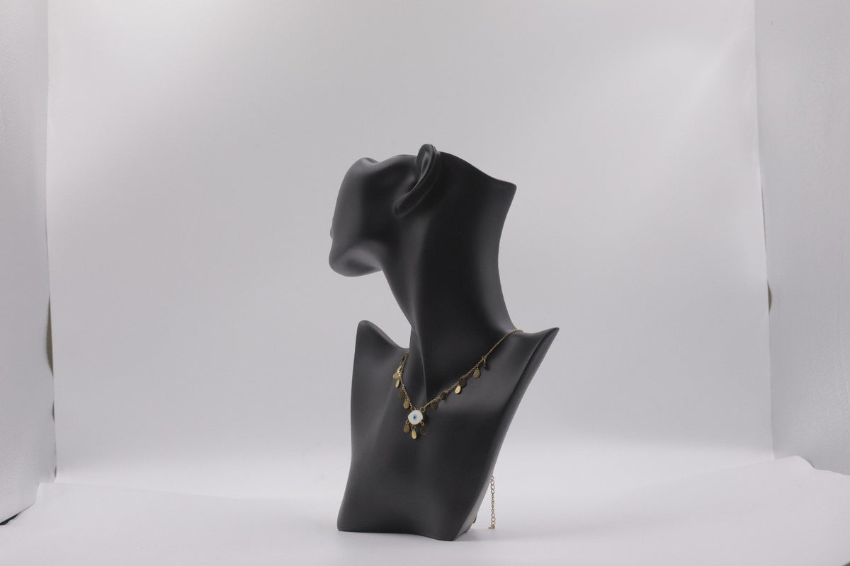 Evil Eye Gold Fringe Necklace