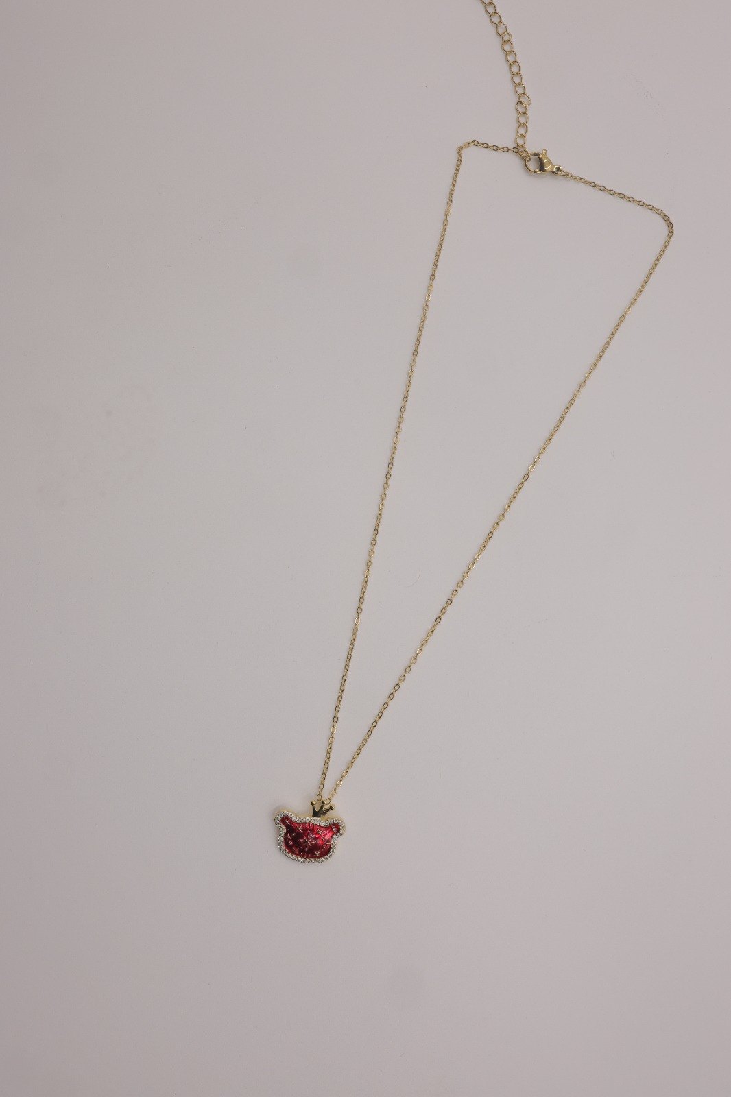 Pink Crown CZ Pendant Necklace