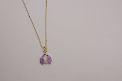 Purple Ladybird Pendant Necklace