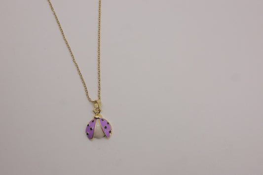 Purple Ladybird Pendant Necklace