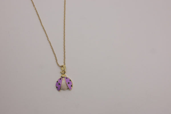 Purple Ladybird Pendant Necklace